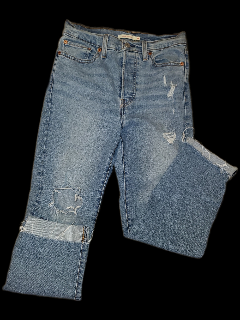 Levi's Wedgie Straight-Leg Distressed Women’s Jeans